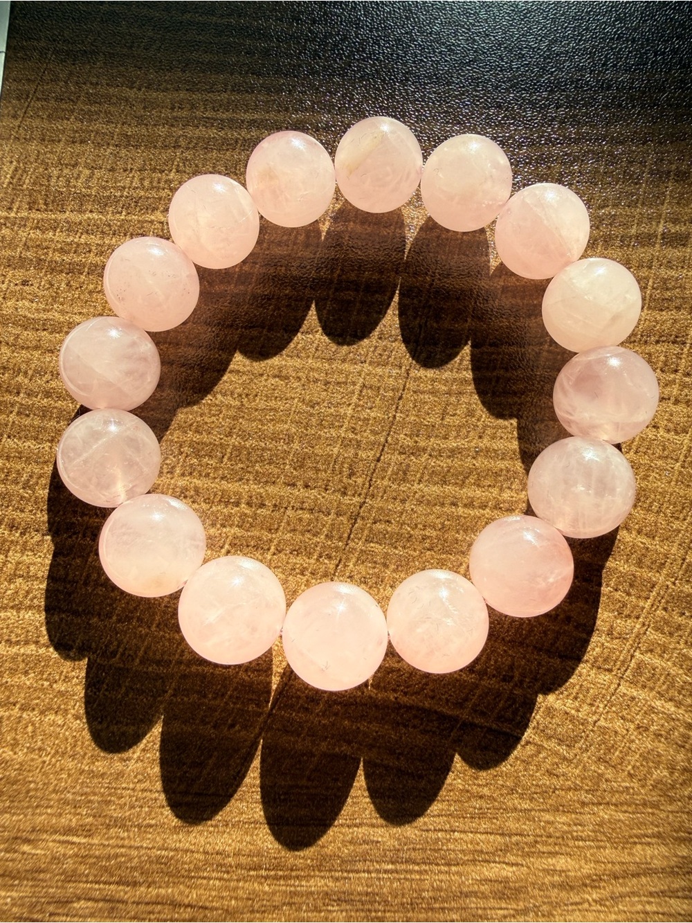 12mm Rose Quartz Stretch Bracelet - Natural Stone Crystal Round Beads